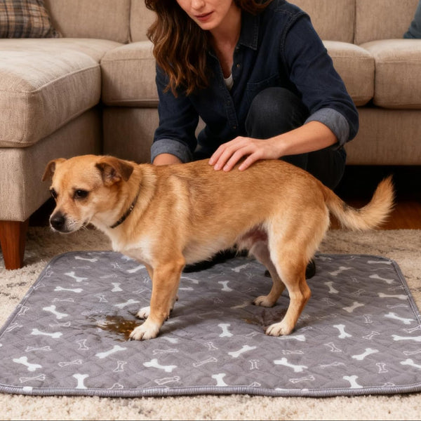 Senior staffy on pad