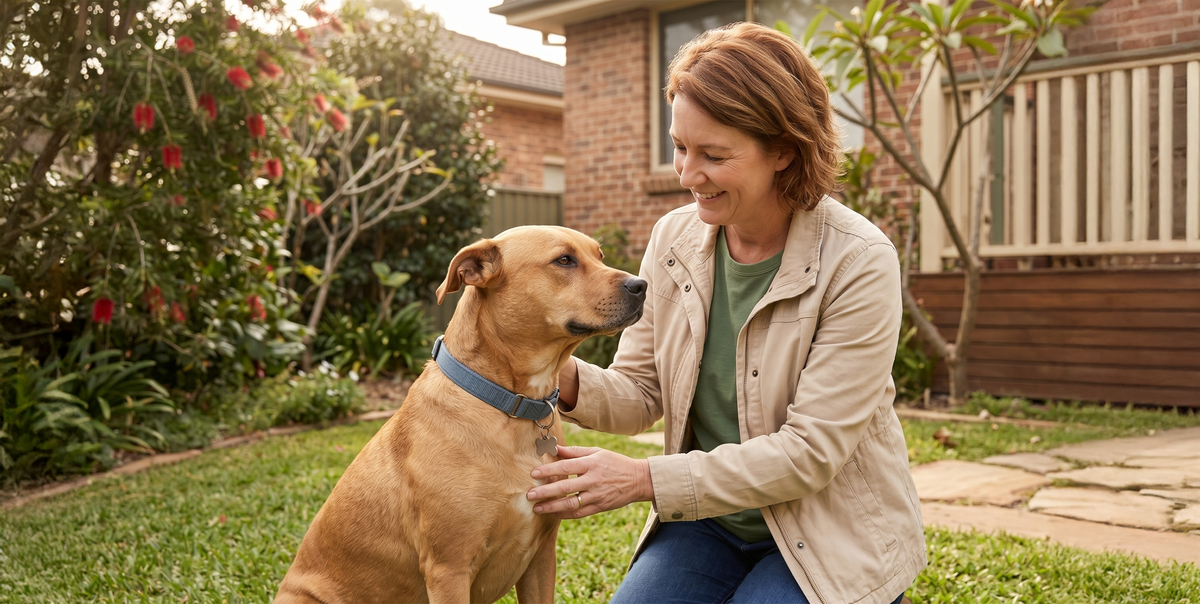Megan with a different rescue dog