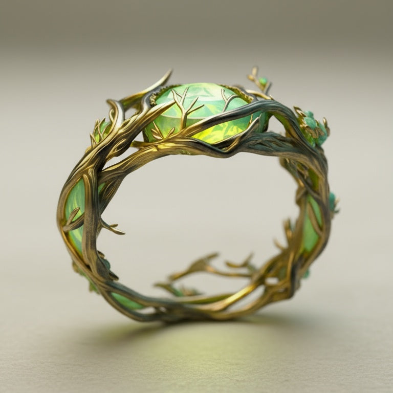 Green Opal Nature Ring