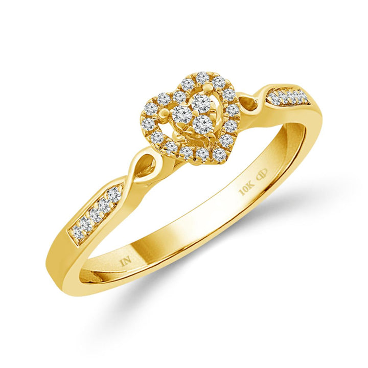 Diamond Heart Twist Ring
