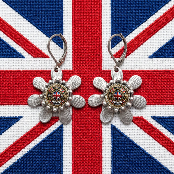 London Silver Flower Earrings