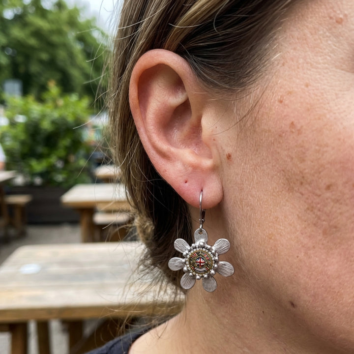 London Silver Flower Earrings