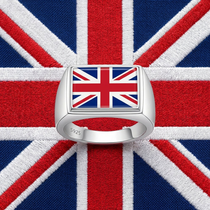 British Flag Seal Silver Ring