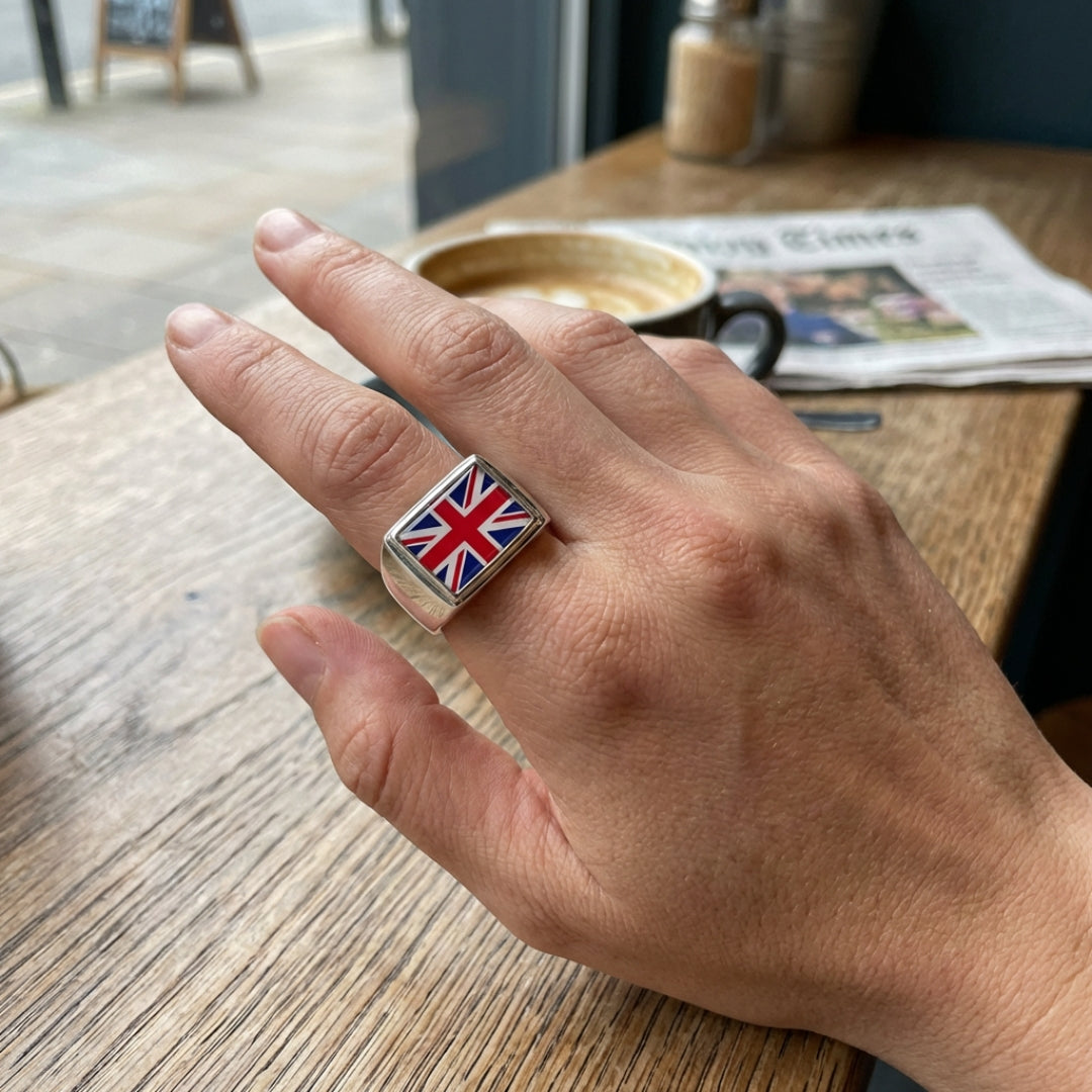 British Flag Seal Silver Ring