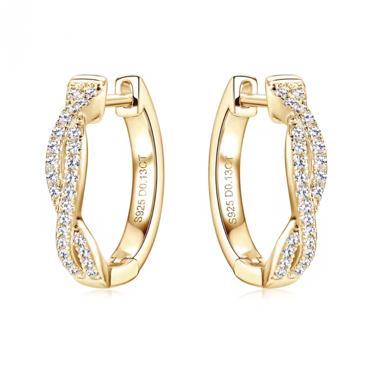 Twisted Sparkle Hoops Earrings
