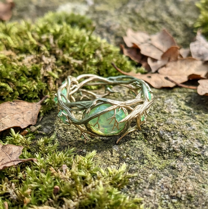 Green Opal Nature Ring