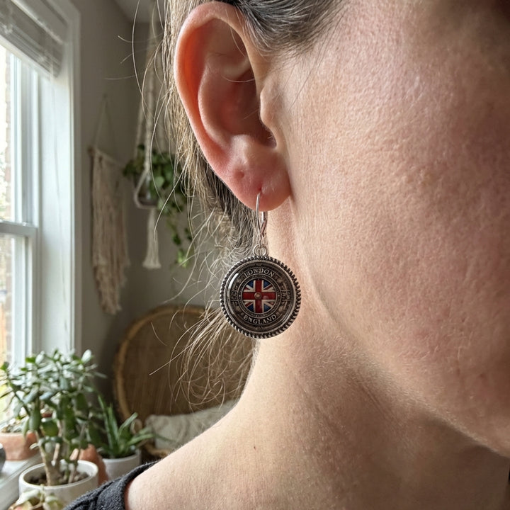 Vintage British Round Earrings