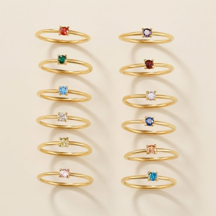 Birthstone 18K Gold Rings