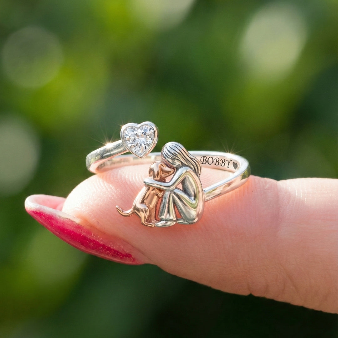 Adjustable Zirconia Dog Hug Ring