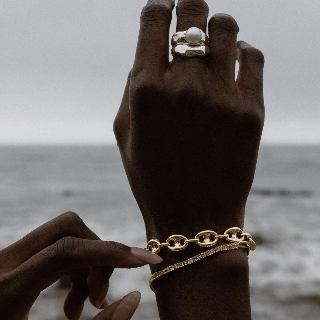 Serena Baguette Tennis Link Bracelet Diamond