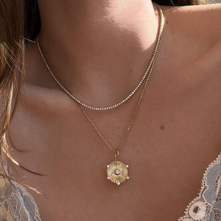 Petite Diana Tennis Necklace Diamond 5.0ctw Yellow Gold