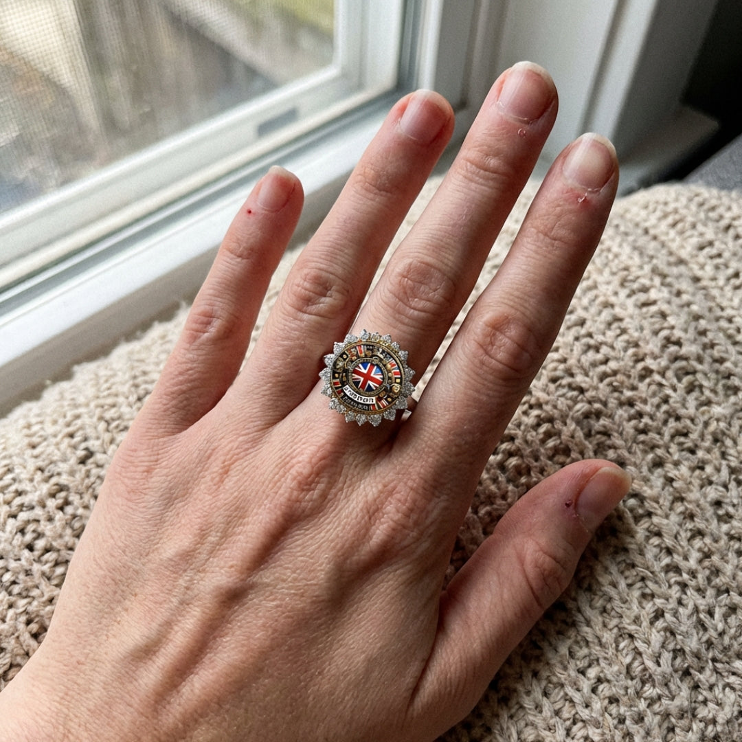 Royal British Flag Silver Ring