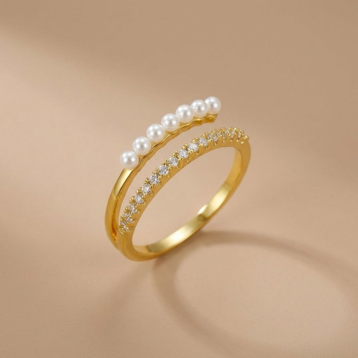 “Wrap Me” Pearl &amp; Crystal Ring