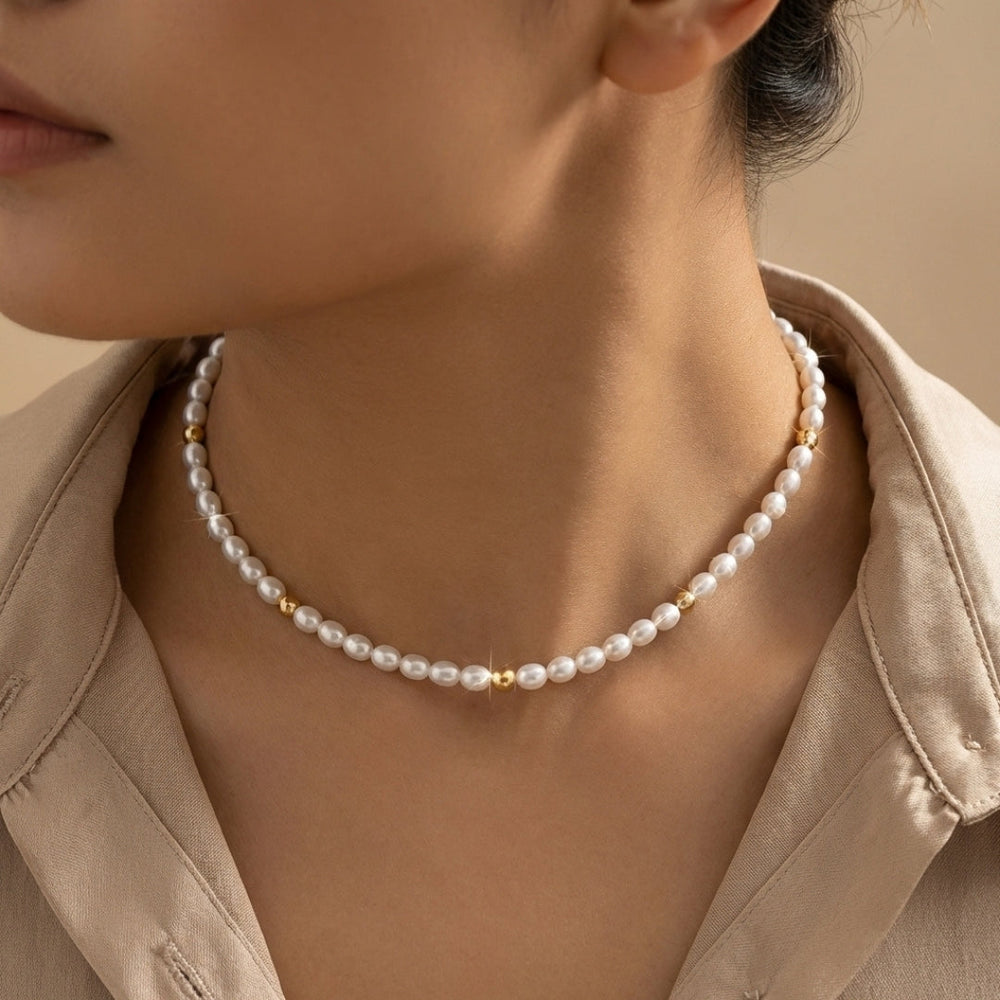 Aloha Pearl and Gold Choker