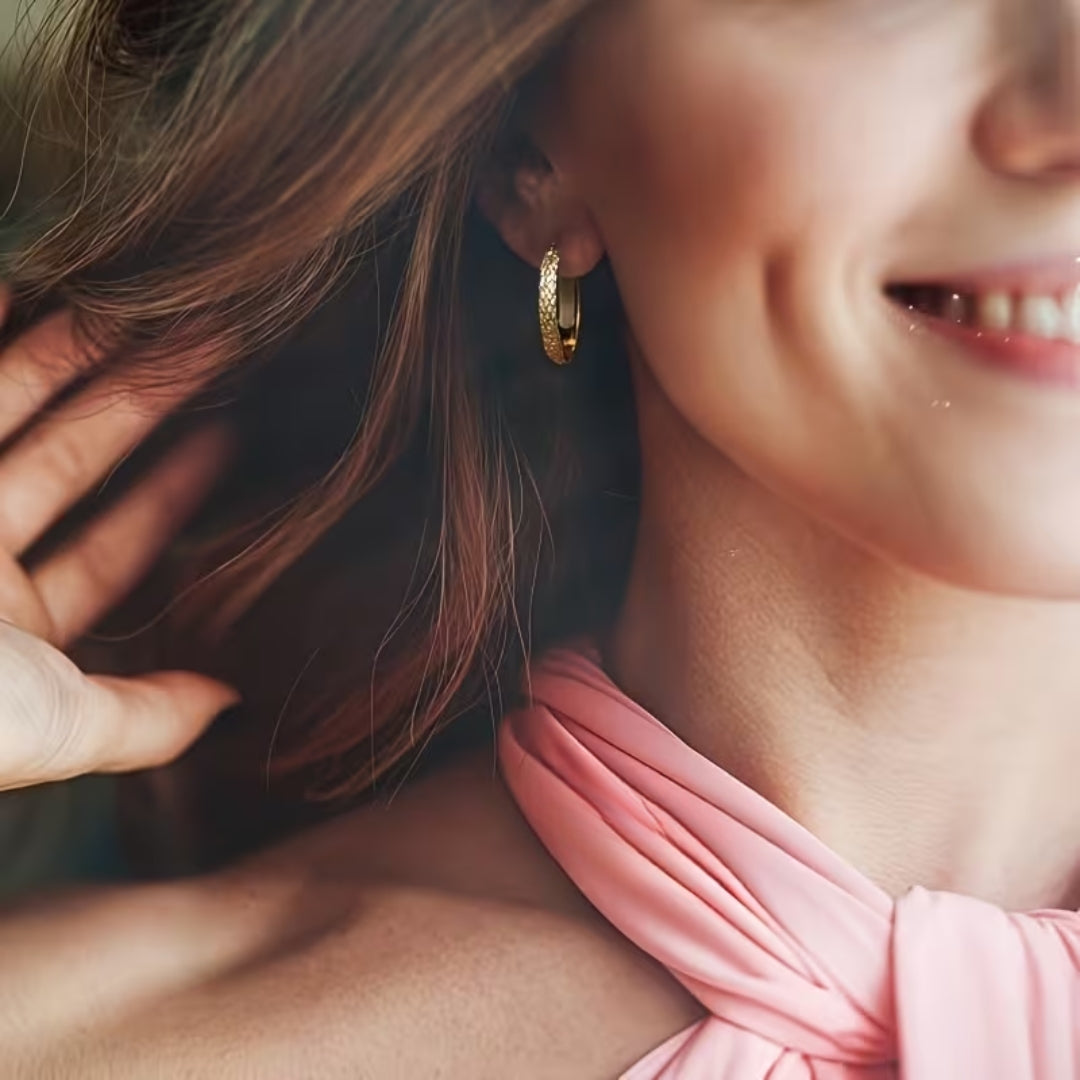 Golden Wave Hoop Earrings