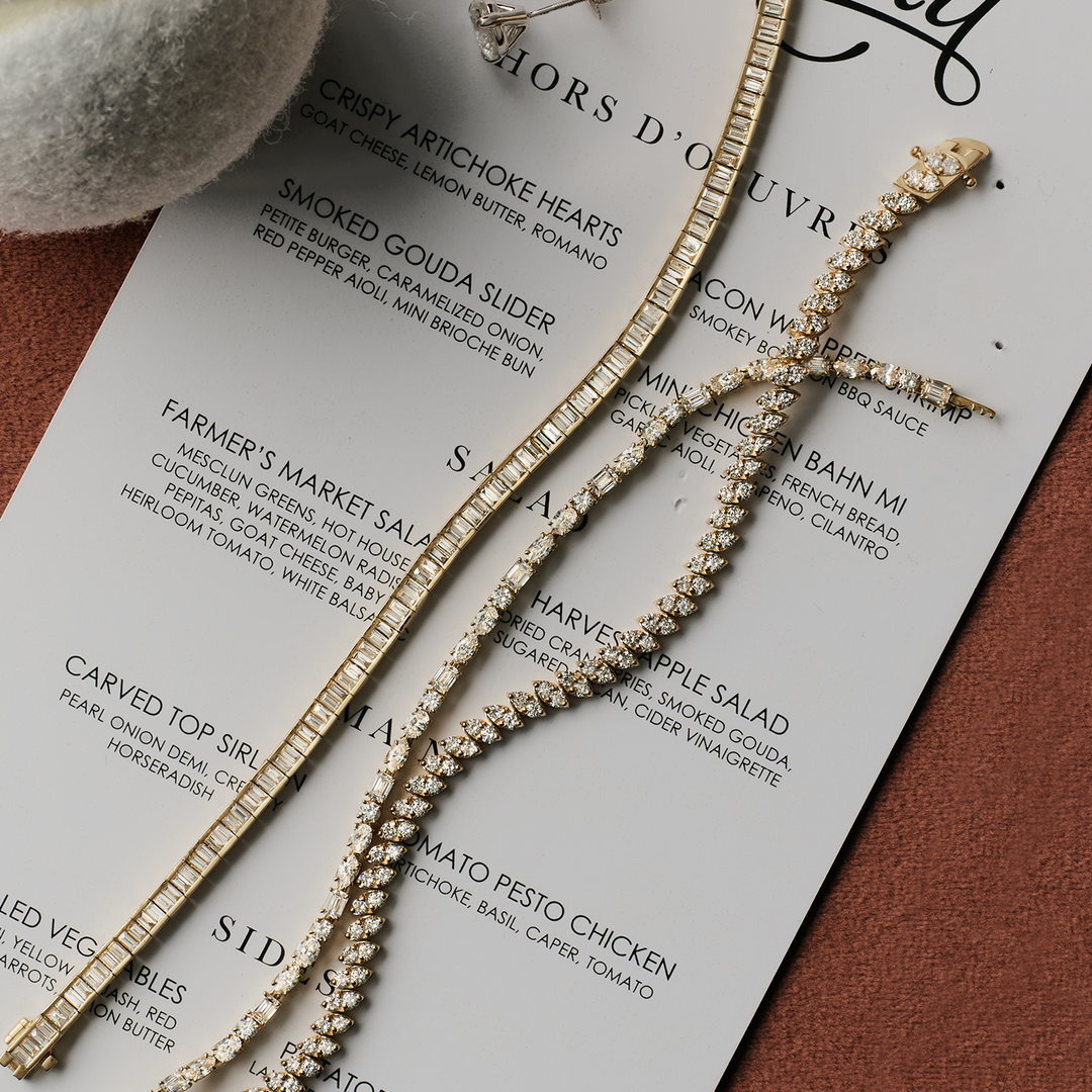 Esme Fancy Shape Tennis Bracelet 4ctw Yellow Gold