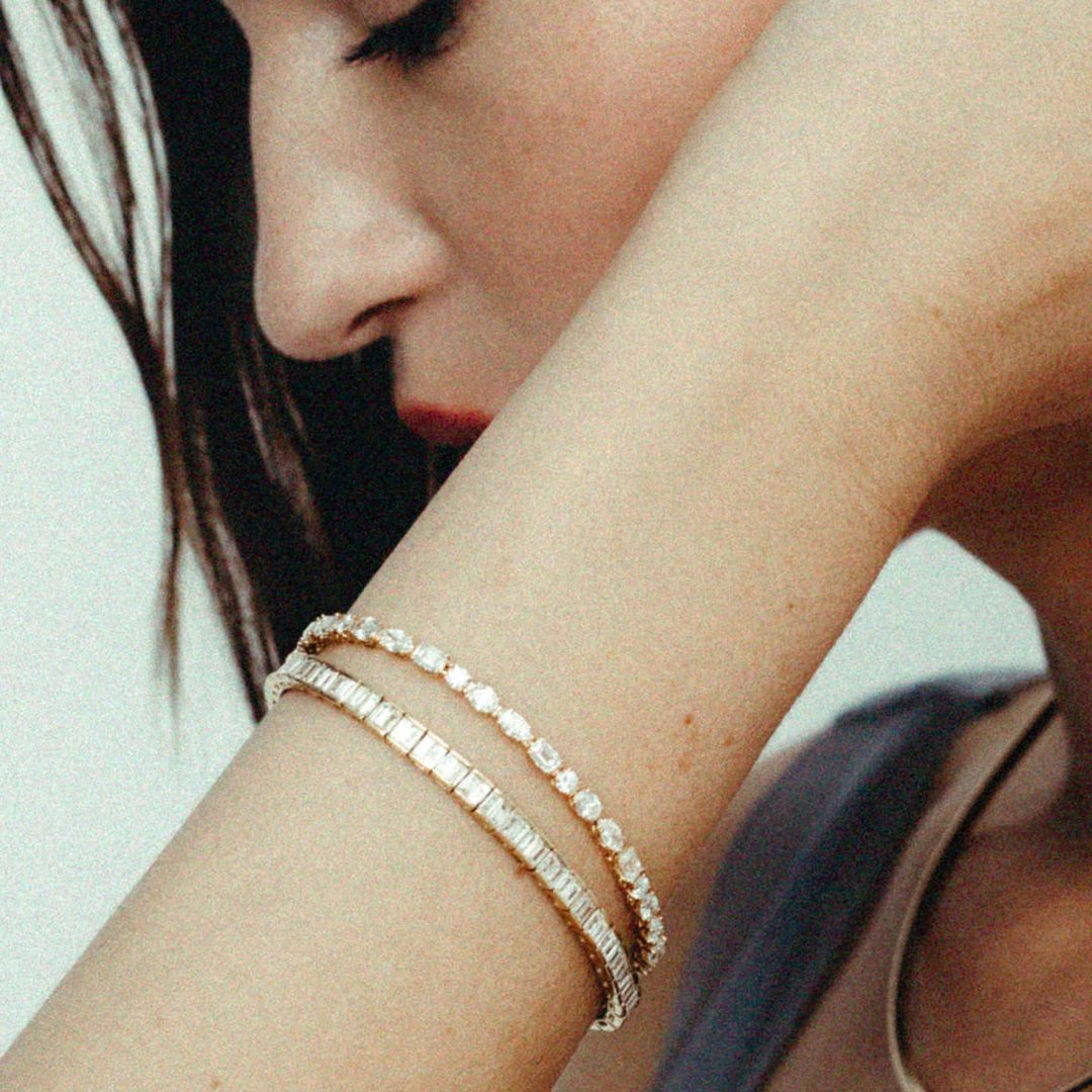 Esme Fancy Shape Tennis Bracelet 4ctw Yellow Gold