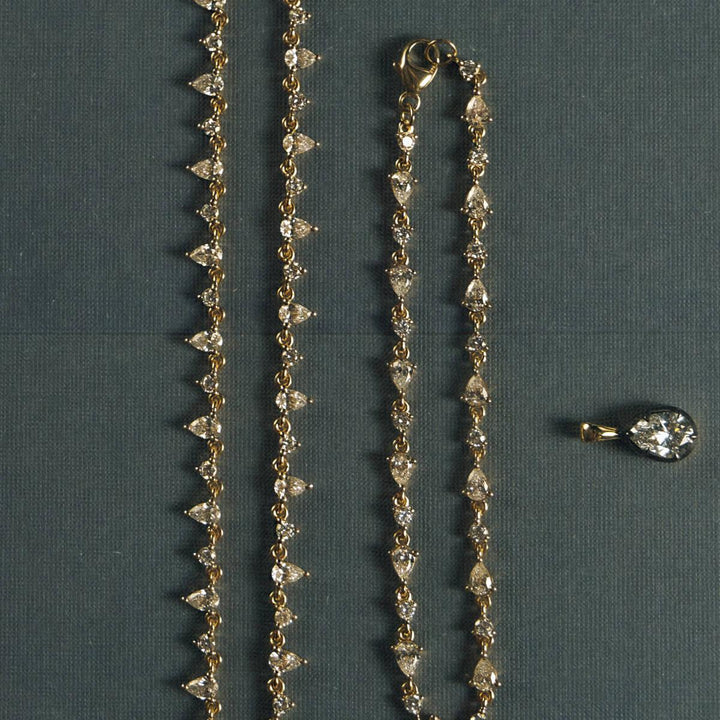 Juliette Diamond Row Necklace Yellow Gold