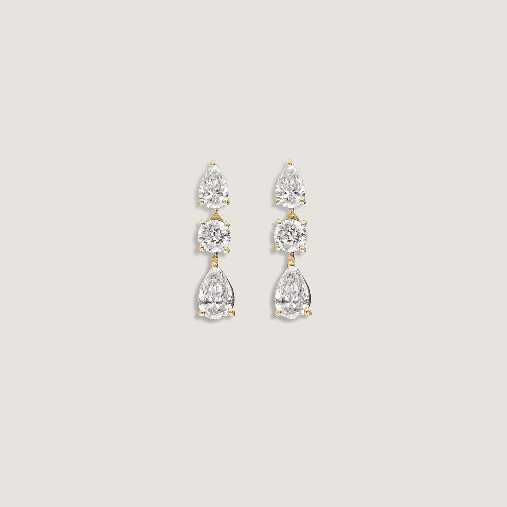 Third Time's a Charm Drop Earrings Pear 2.7ctw Diamond