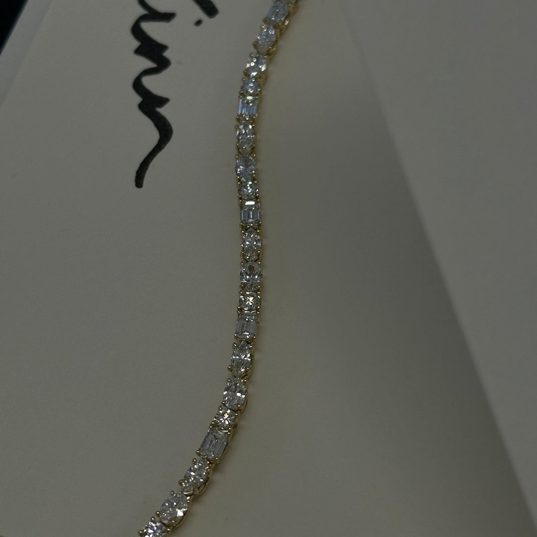 Esme Fancy Shape Tennis Bracelet 4ctw Yellow Gold