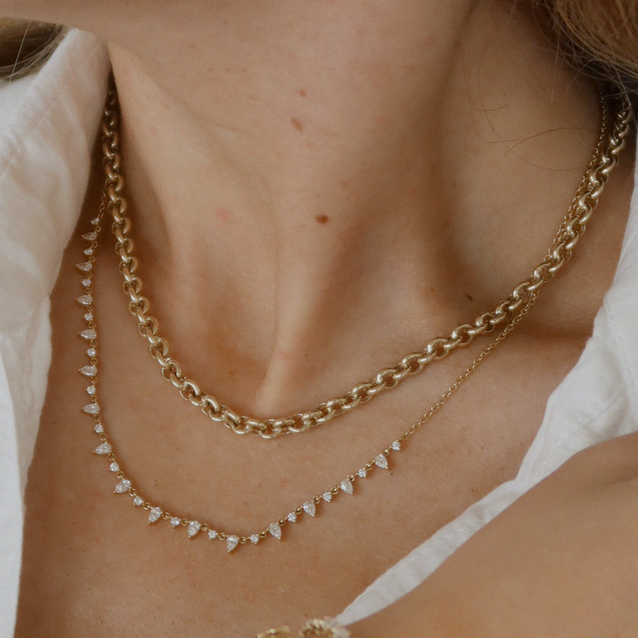 Juliette Diamond Row Necklace Yellow Gold