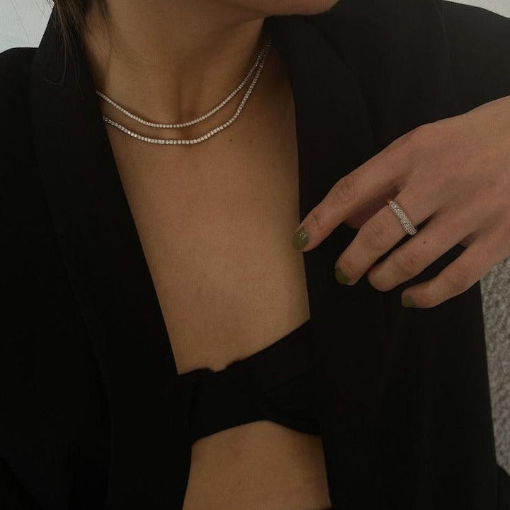 Petite Diana Tennis Necklace Diamond 5.0ctw Yellow Gold