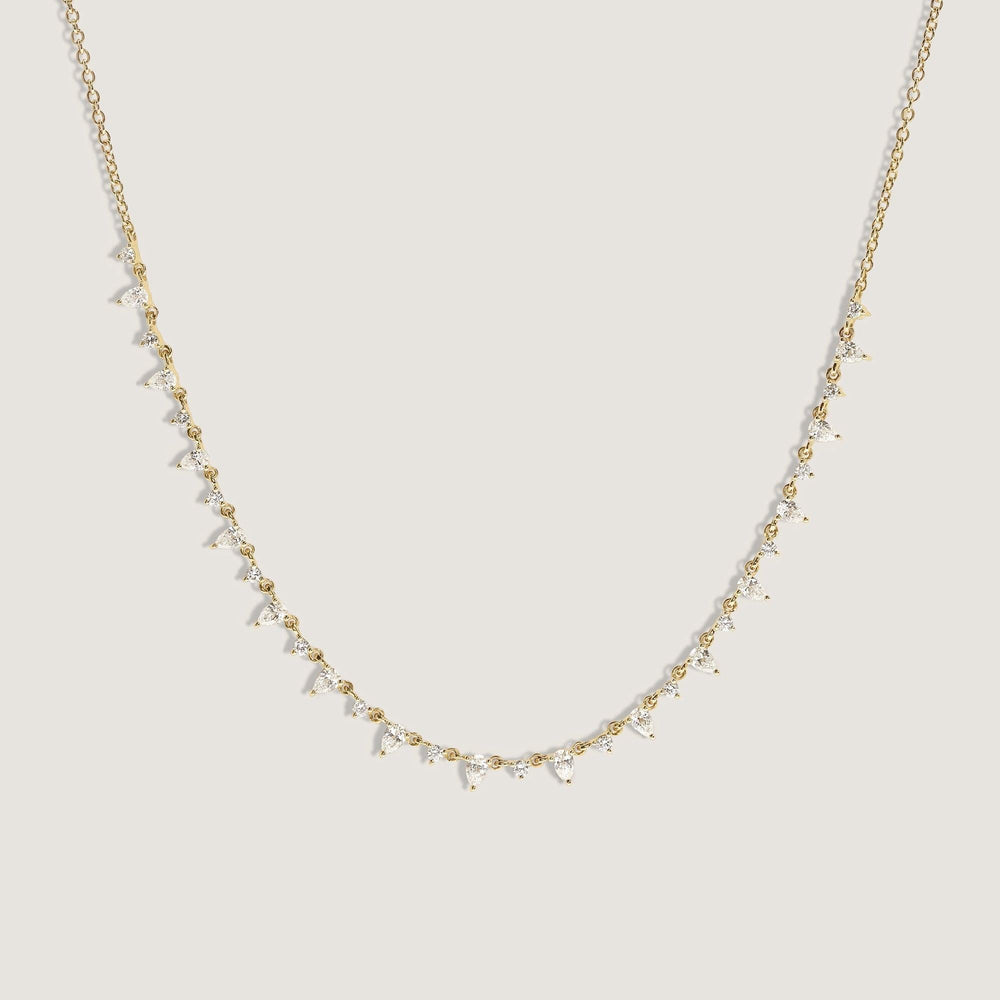 Juliette Diamond Row Necklace Yellow Gold