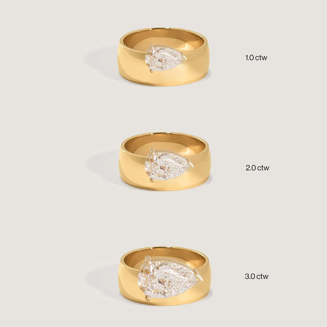 Porter Cigar Band Ring Pear Diamond