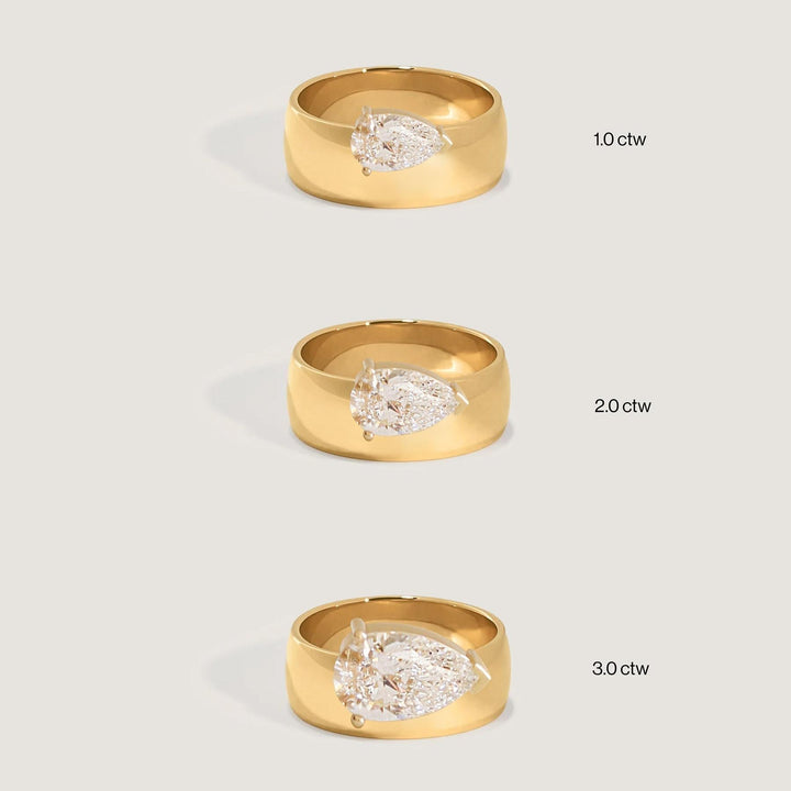 Porter Cigar Band Ring Pear Diamond