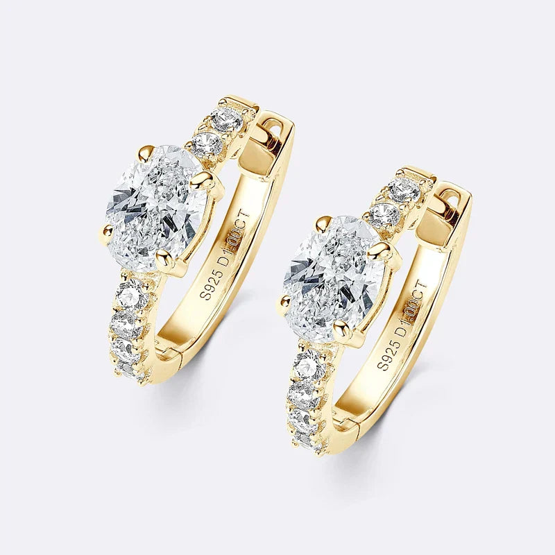 Hoop Gold Crystal Earrings
