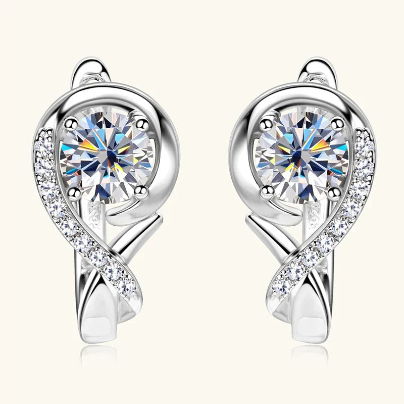 Golden Crystal Stud Flower Earrings