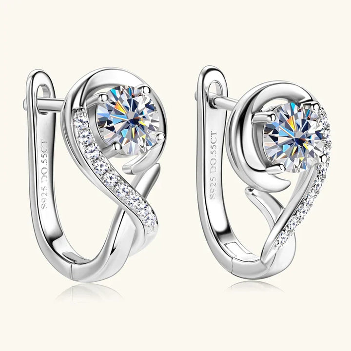 Golden Crystal Stud Flower Earrings