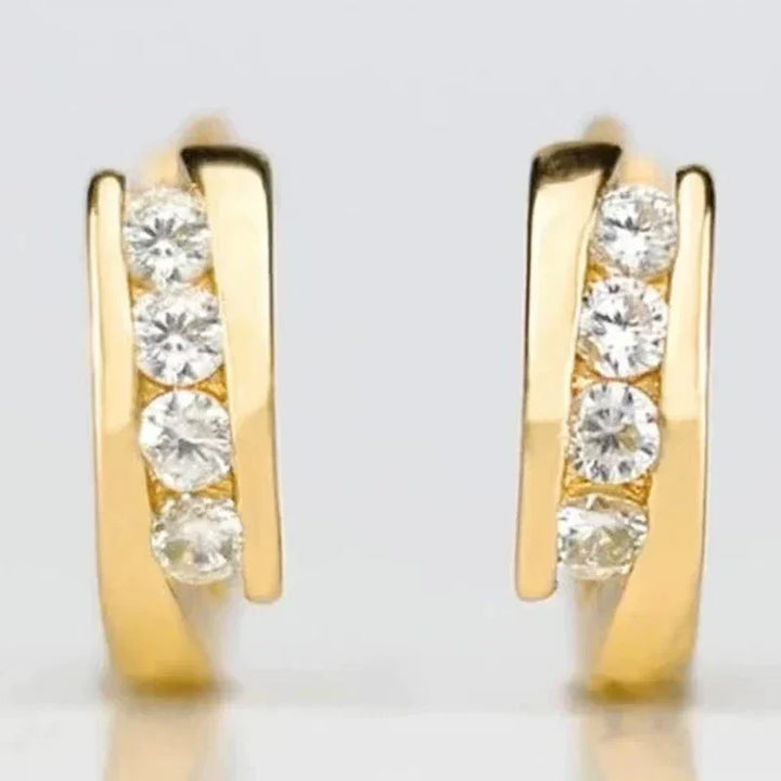 Gold Elegant Zirconia Earrings