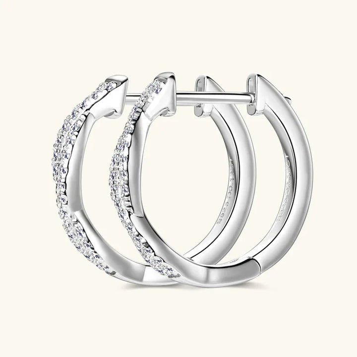 Zirconia Gold Braided Earrings