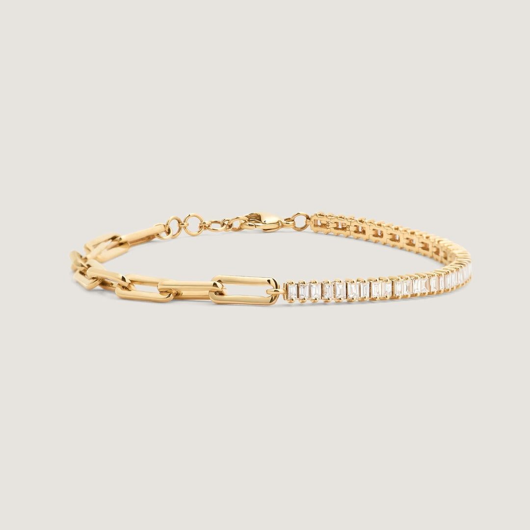 Serena Baguette Tennis Link Bracelet Diamond