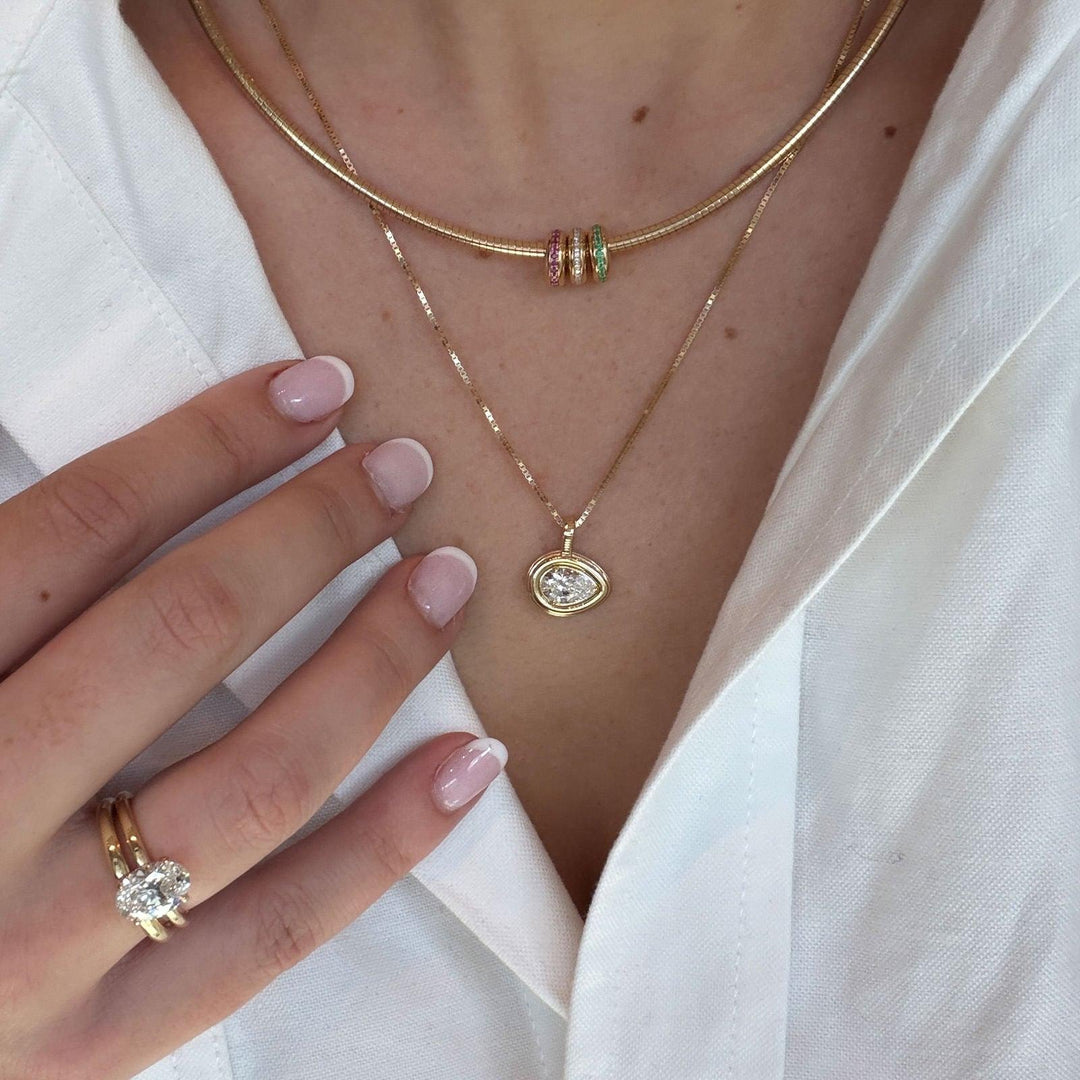 Noelle Pavé Dome Birthstone Charm Diamond