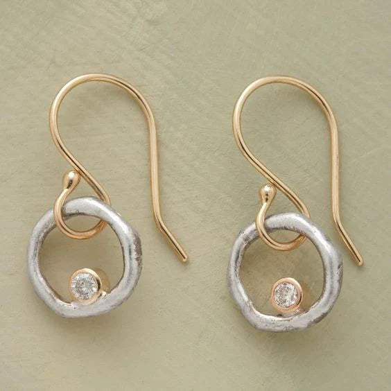 Vintage Gold &amp; Silver Zirconia Earrings