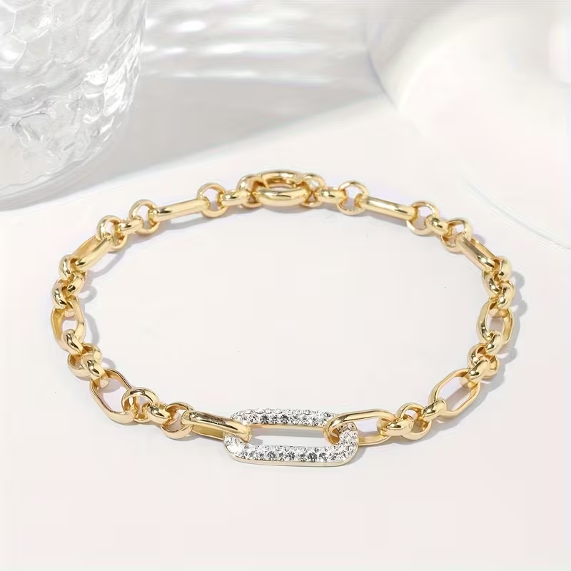 Bright Golden Paperclip Bracelet