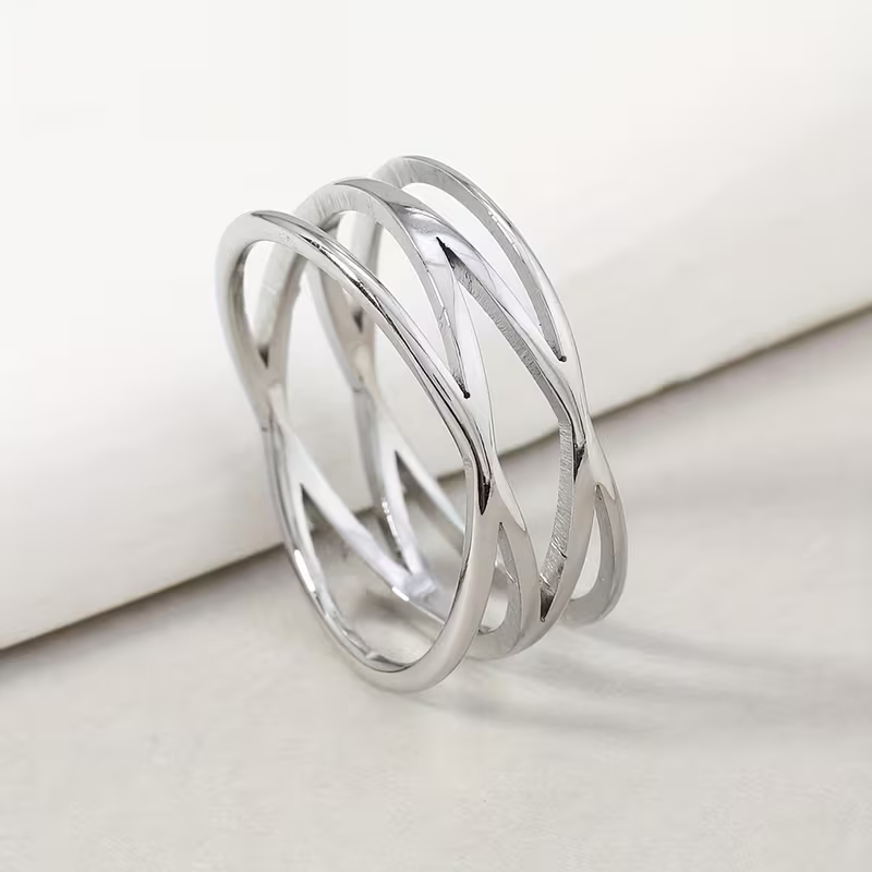 Ribbon Cross Ring