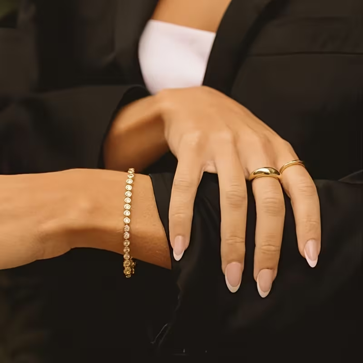 Golden Round Crystal Bracelet