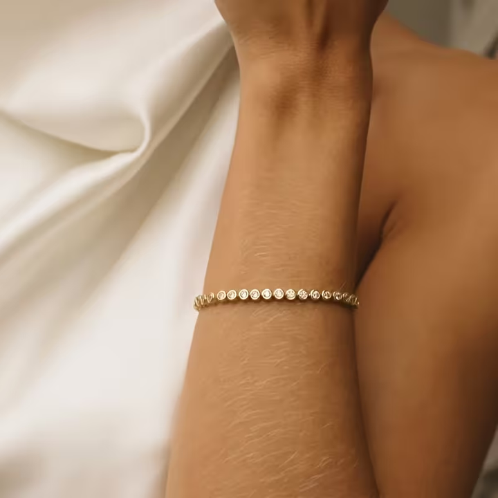 Golden Round Crystal Bracelet