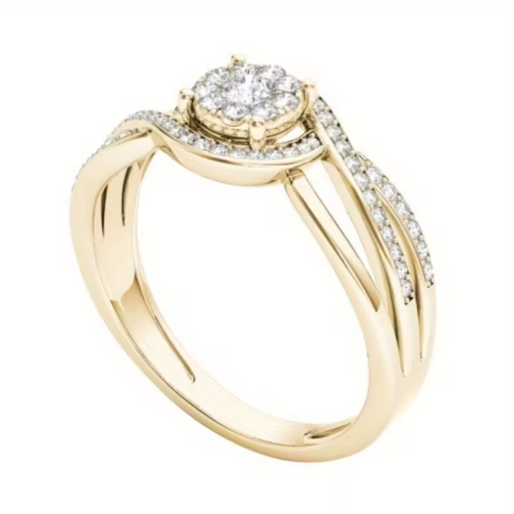 Elegant Engagement Promise Gold Ring