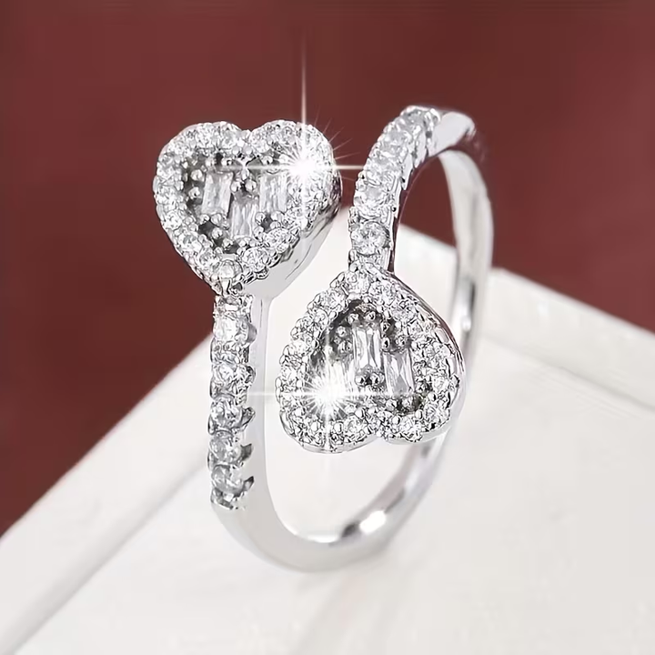 Adjustable Heart Shape Bright Gold Ring