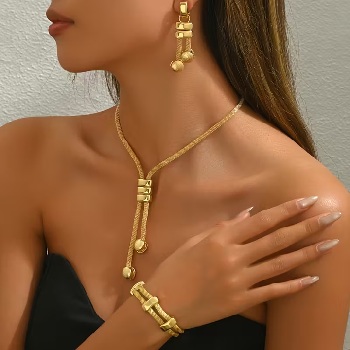 Gold Dangle Mesh Set