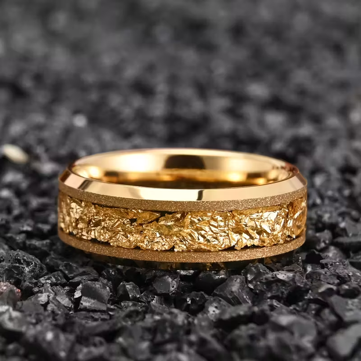 Golden Tungsten Ring