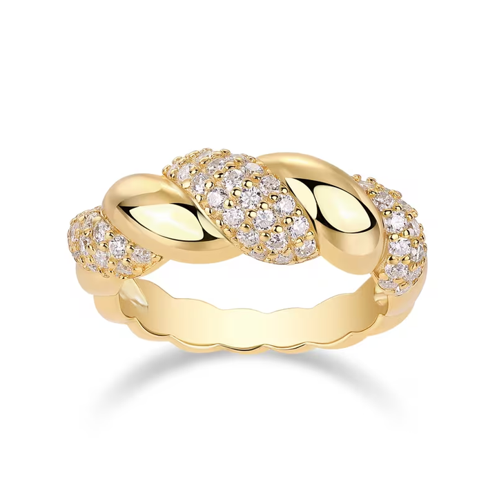 Crystalline Braided Gold Ring