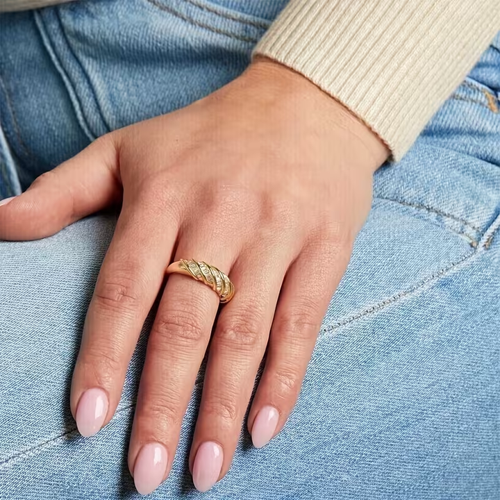 Crystal Minimalist Gold Ring