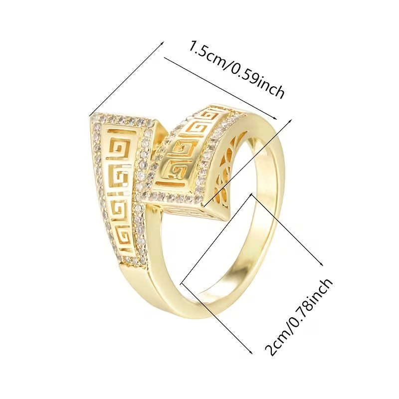 Vintage Tribal Zirconia Gold Ring