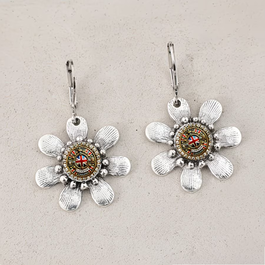 London Silver Flower Earrings