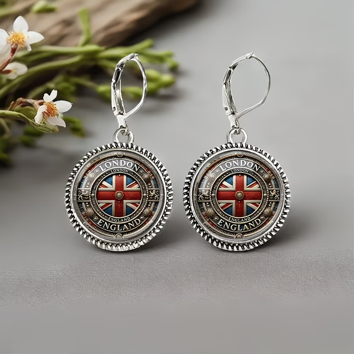 Vintage British Round Earrings